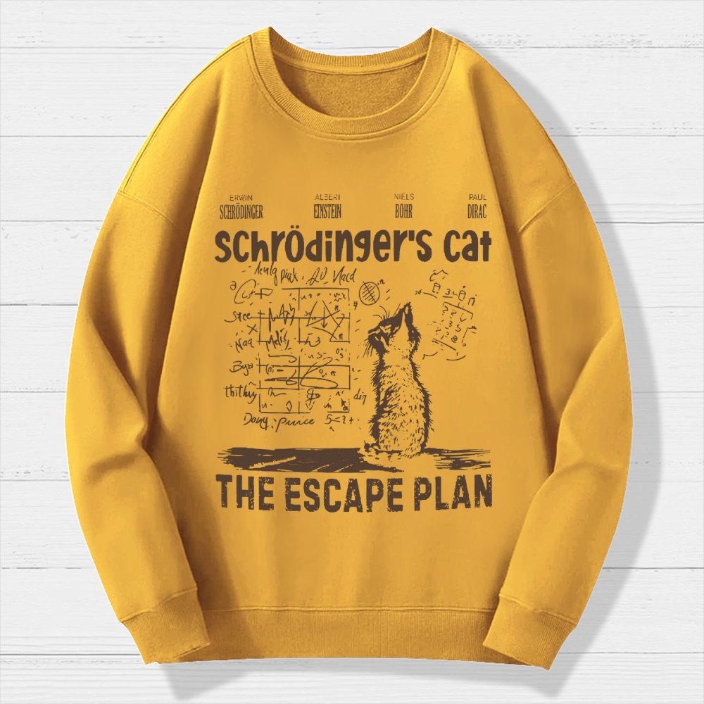 Schrodinger's Cat Escape Plan Interesting Physics Science Geek Cotton Sweatshirt