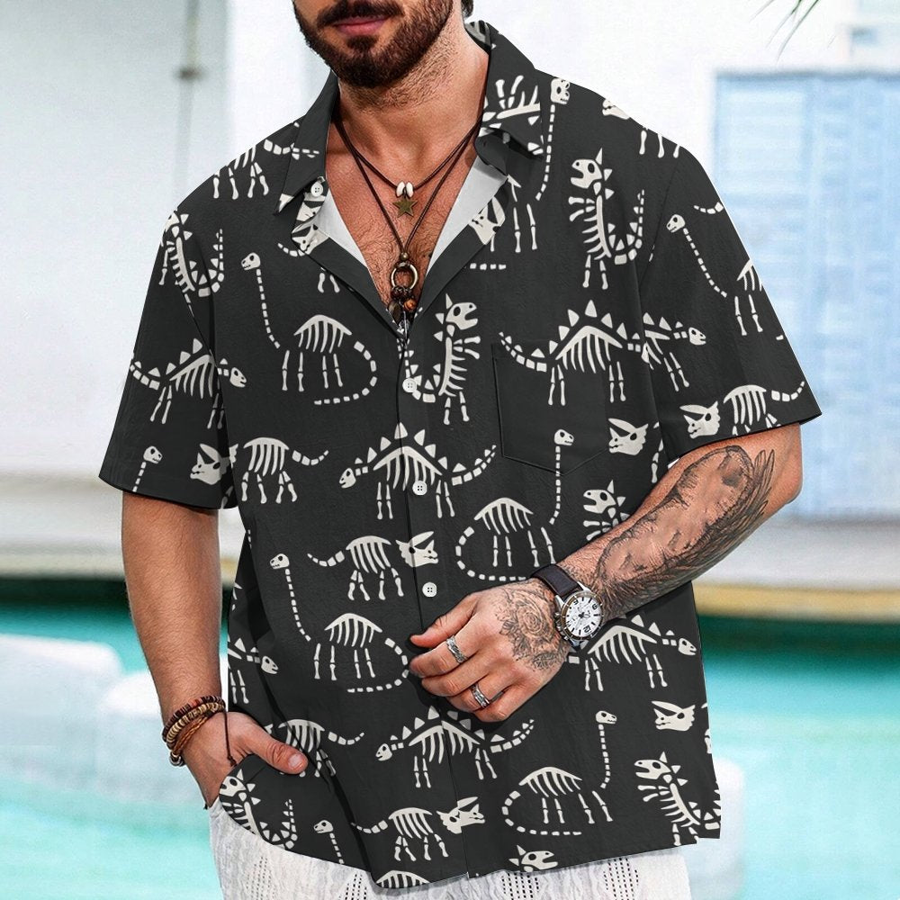 Dinosaur skeleton pattern Geek Hawaiian Shirt