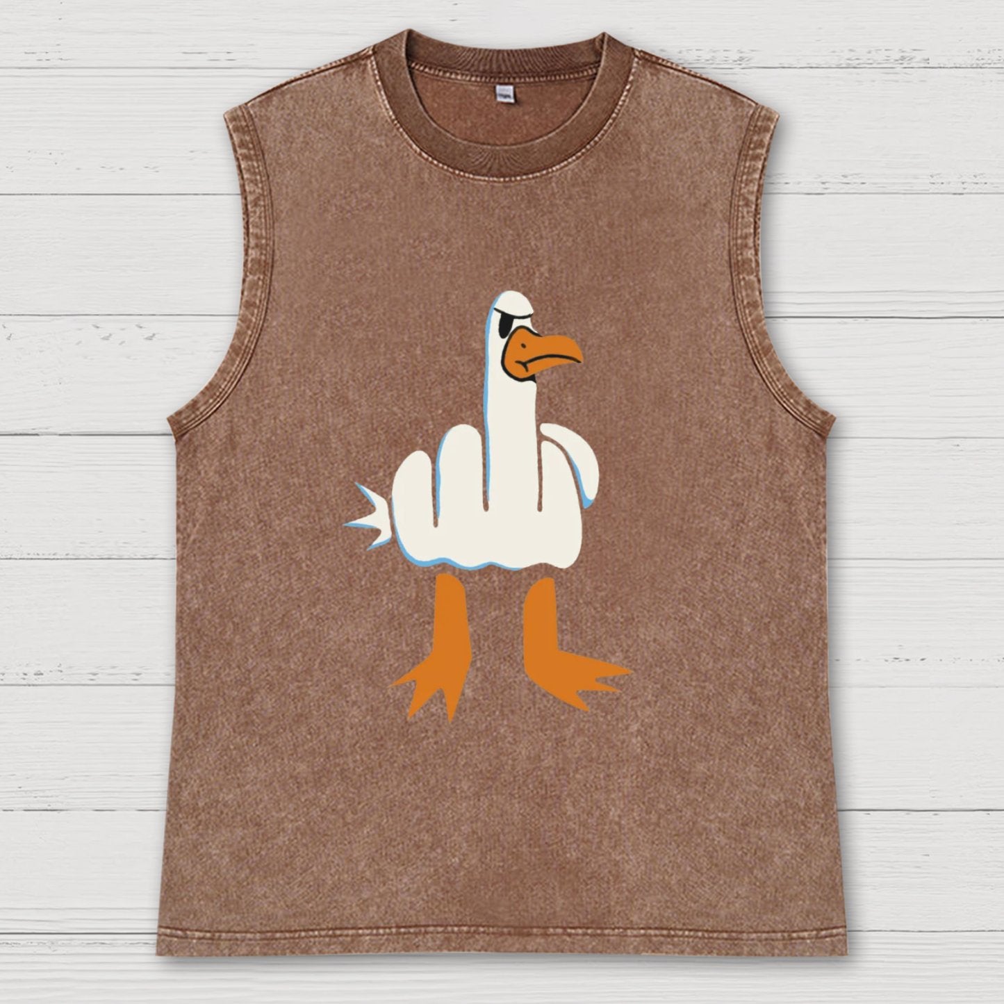 Rude Seagull Design Funny Vintage Distressed Washed Tank