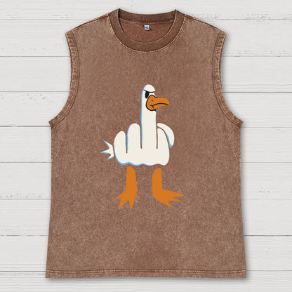 Rude Seagull Design Funny Vintage Distressed Washed Tank