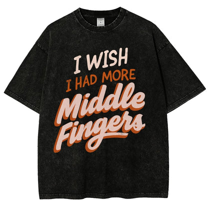 I Wish I Had More Middle Fingers Vintage Distressed T-shirt