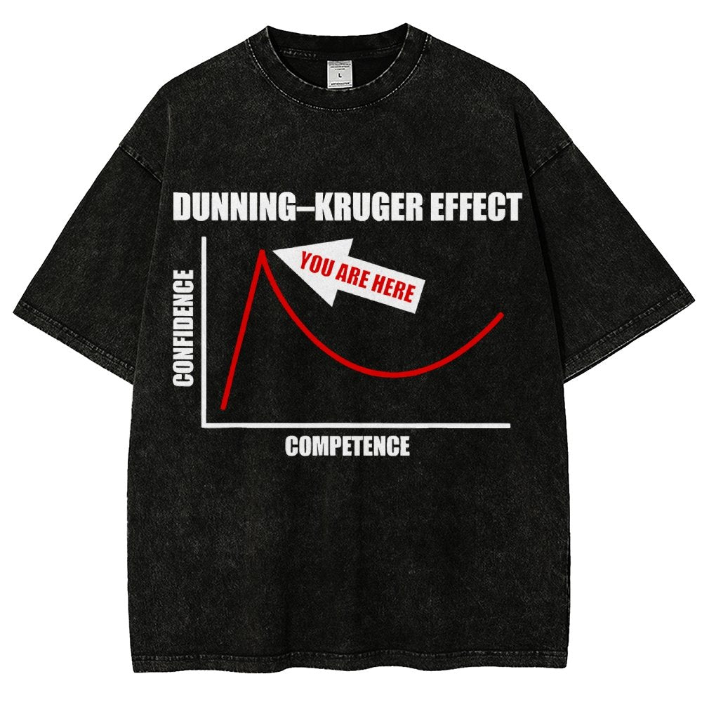 Dunning–Kruger Effect Cognitive Bias Funny You Are Here Vintage Distressed T-shirt