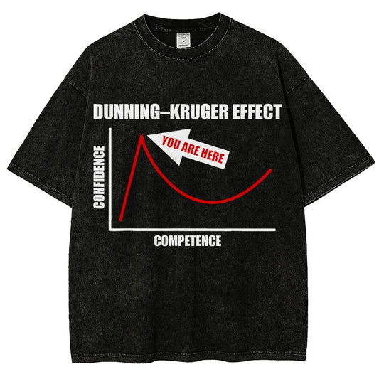 Dunning–Kruger Effect Cognitive Bias Funny You Are Here Vintage Distressed T-shirt