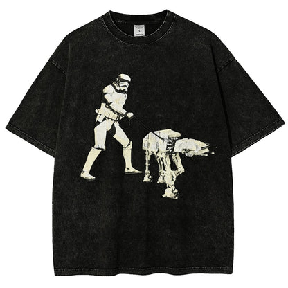 Empire Robot Dog-Planet Battles Vintage Distressed T-shirt