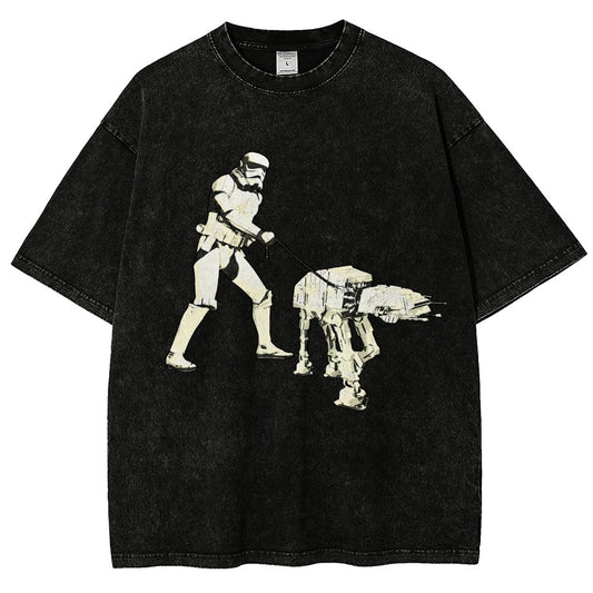 Empire Robot Dog-Planet Battles Vintage Distressed T-shirt