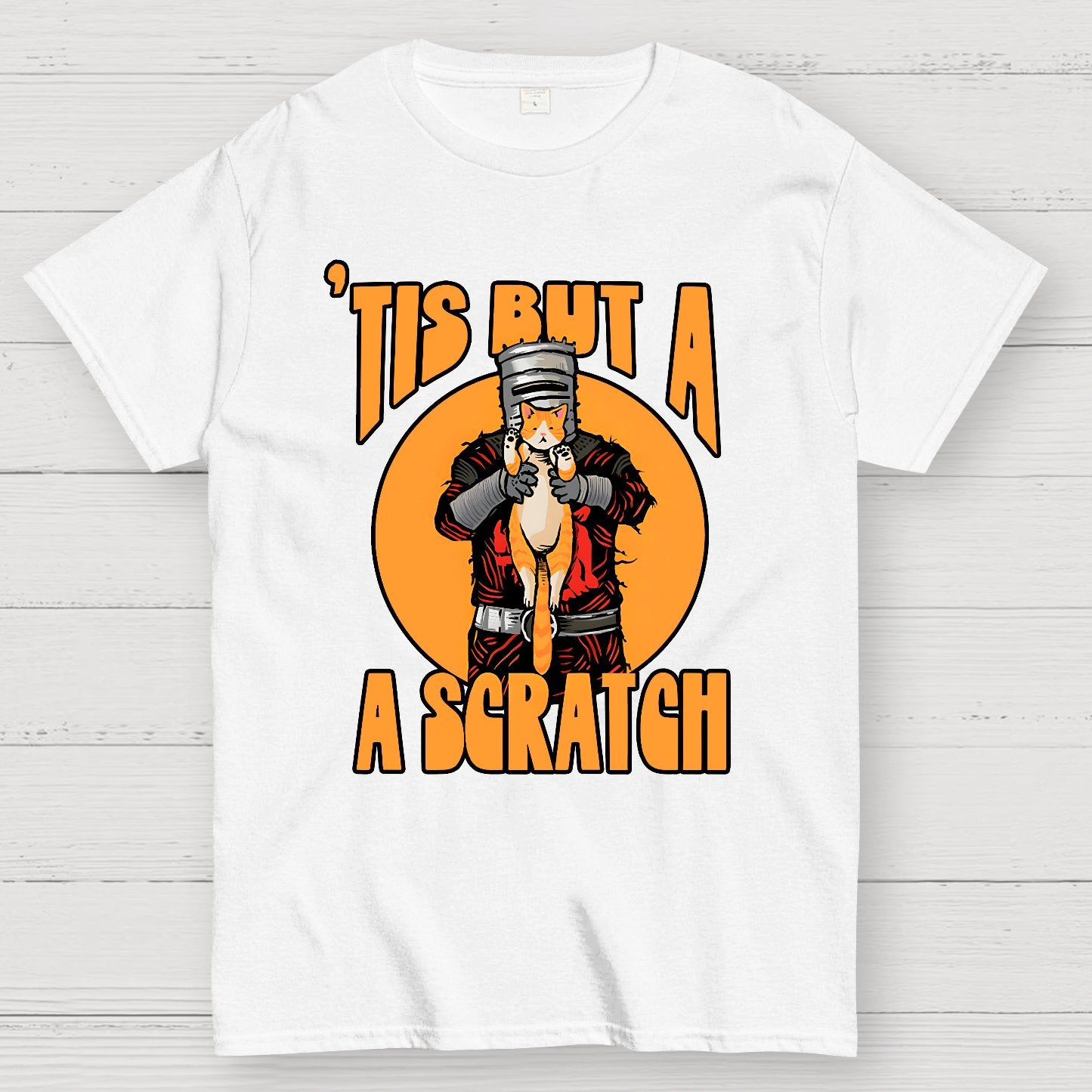 Tis But A Scratch The Black Knight Vs Cat Knight & Kitten Geek T-Shirt