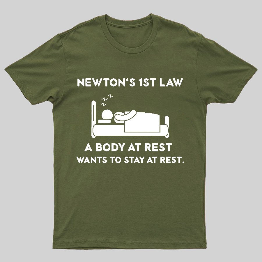 Newton's First Law Funny Geeky T-Shirt