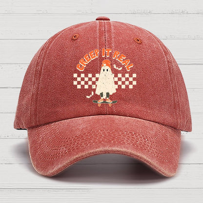 Creep it Real Vintage Ghost Halloween Cotton Hat