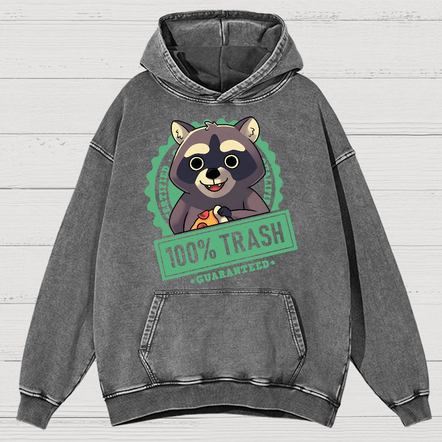 100% Cute Trash Panda Raccoon Seal Vintage Distressed Hoodie