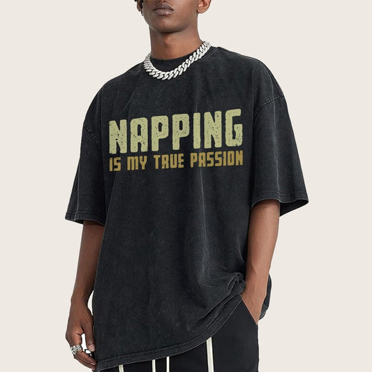 Napping is My Passion Vintage Distressed T-shirt