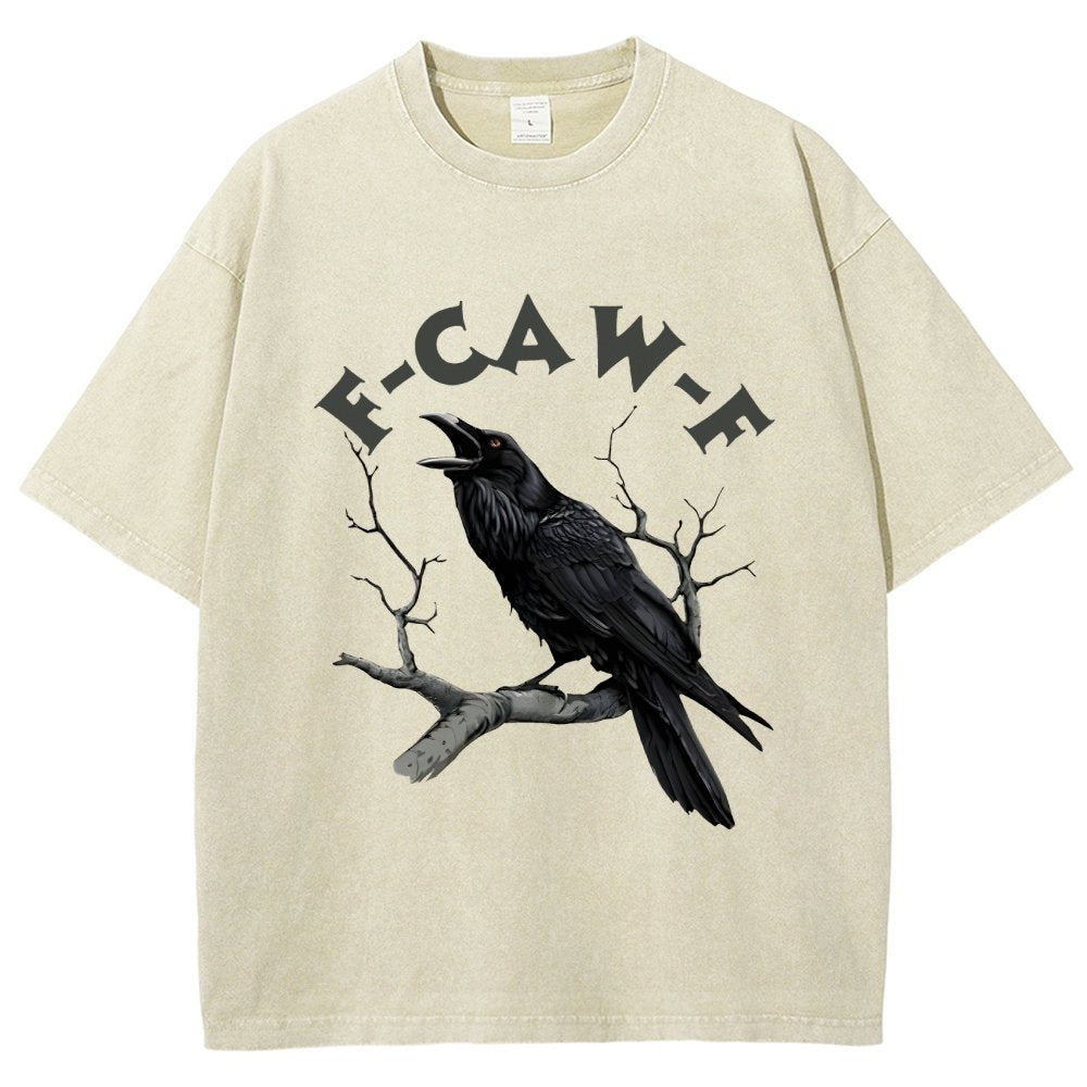 F-Caw-F Funny Crow Vintage Distressed T-shirt