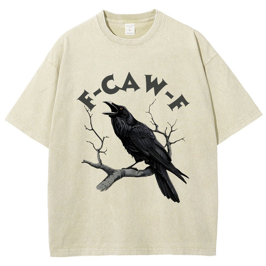 F-Caw-F Funny Crow Vintage Distressed T-shirt