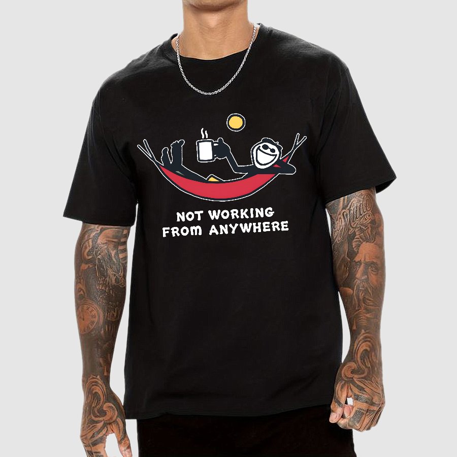 Not Working Hammock Funny Geek T-Shirt