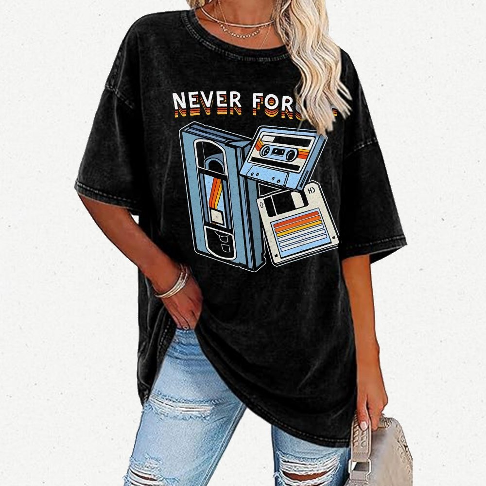 Never Forget Graphic Vintage Distressed T-shirt