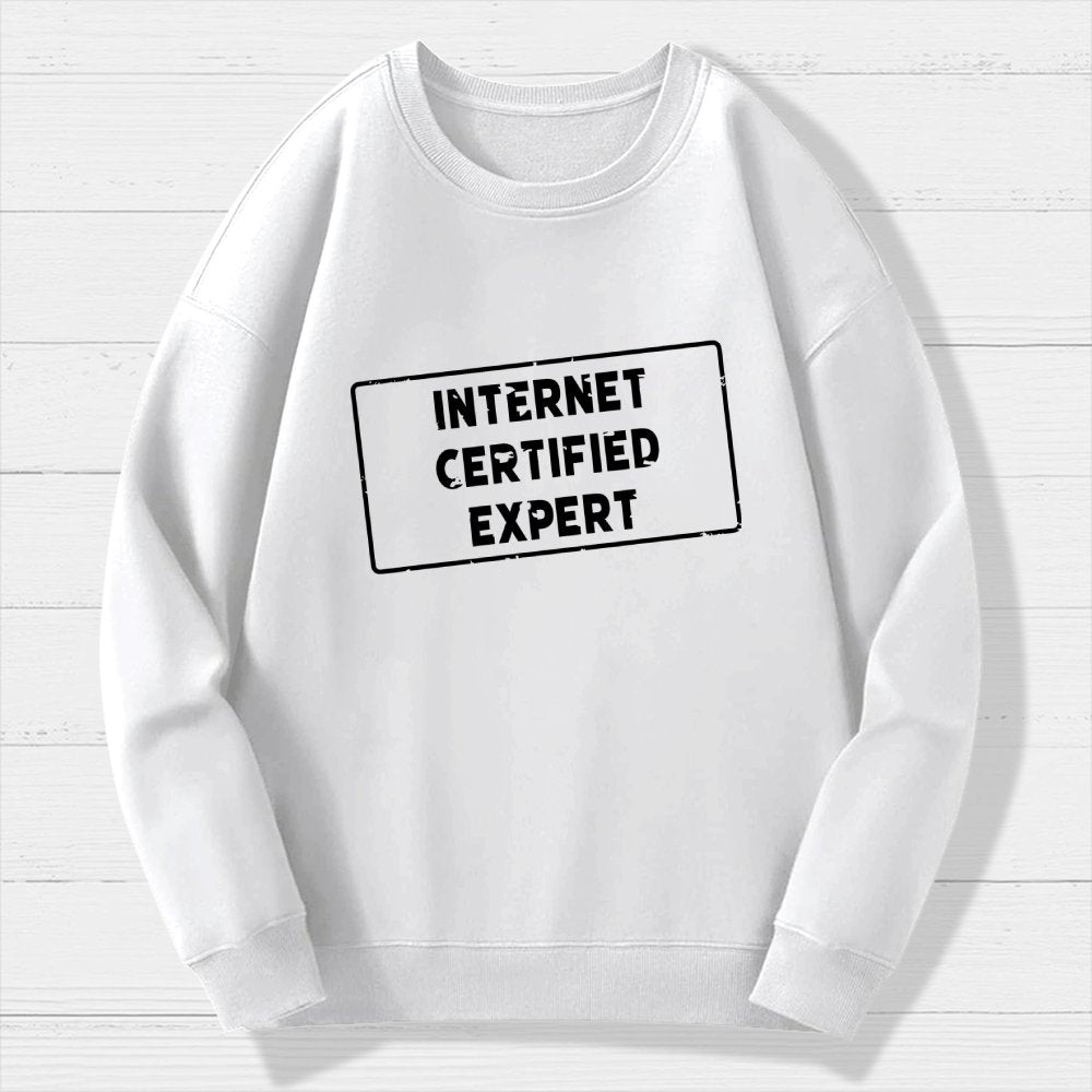 Internet Certified Expert Geek Cotton Sweatshirt