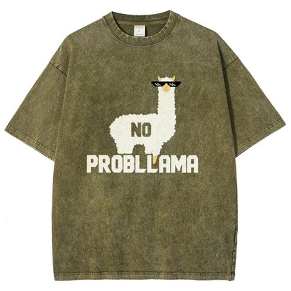 No Probllama Vintage Distressed T-shirt