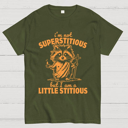I'm not superstitious, but I am a little stitious Unisex Geek T-Shirt