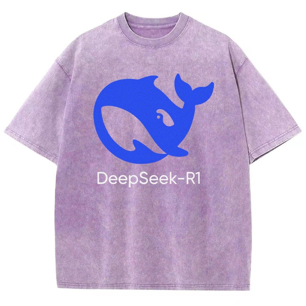 DeepSeek-R1 Icon Vintage Distressed T-shirt