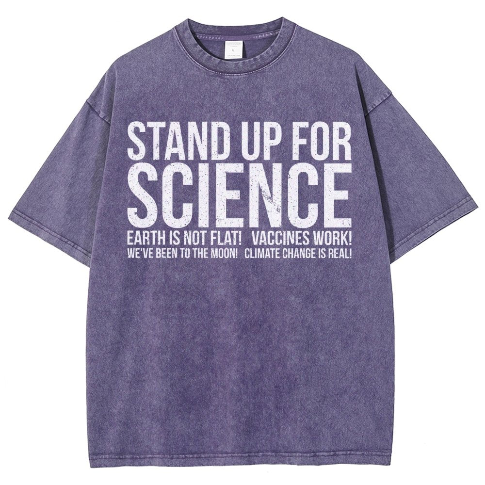 Earth Is Not Flat Stand Up For Science Vintage Distressed T-shirt