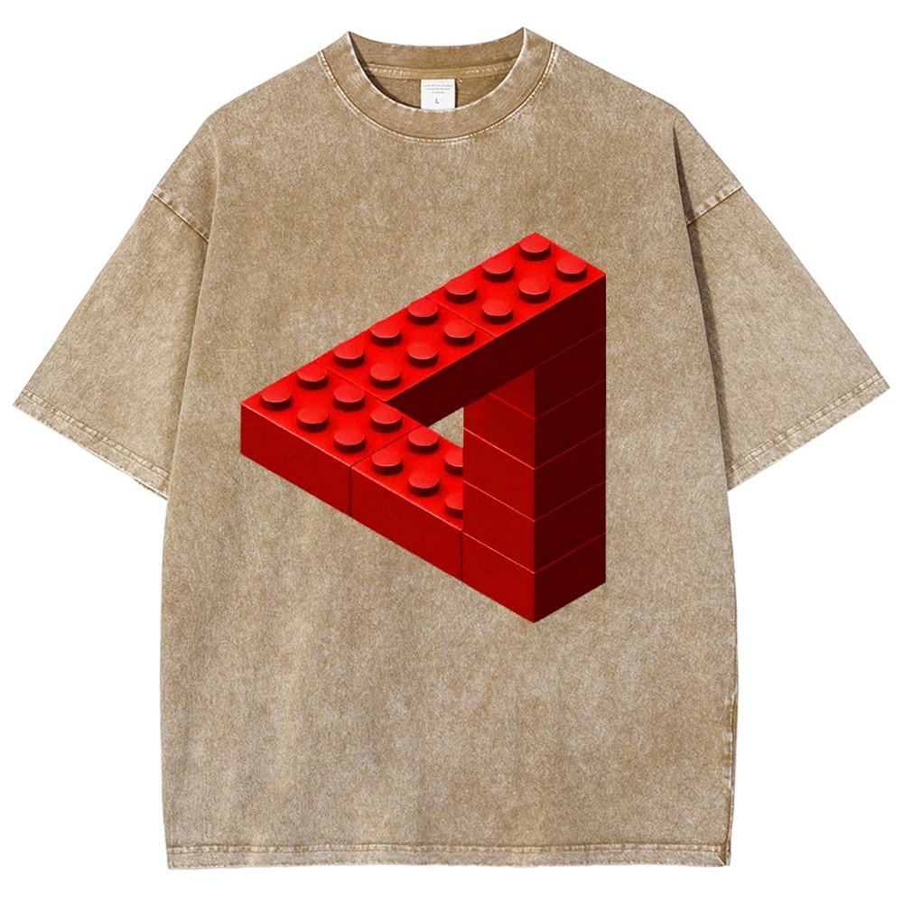 Escher Toy Bricks Vintage Distressed T-shirt 2412001063