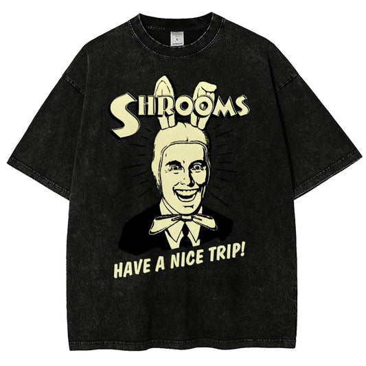 Shrooms Have A Nice Trip Funny Vintage Distressed T-shirt