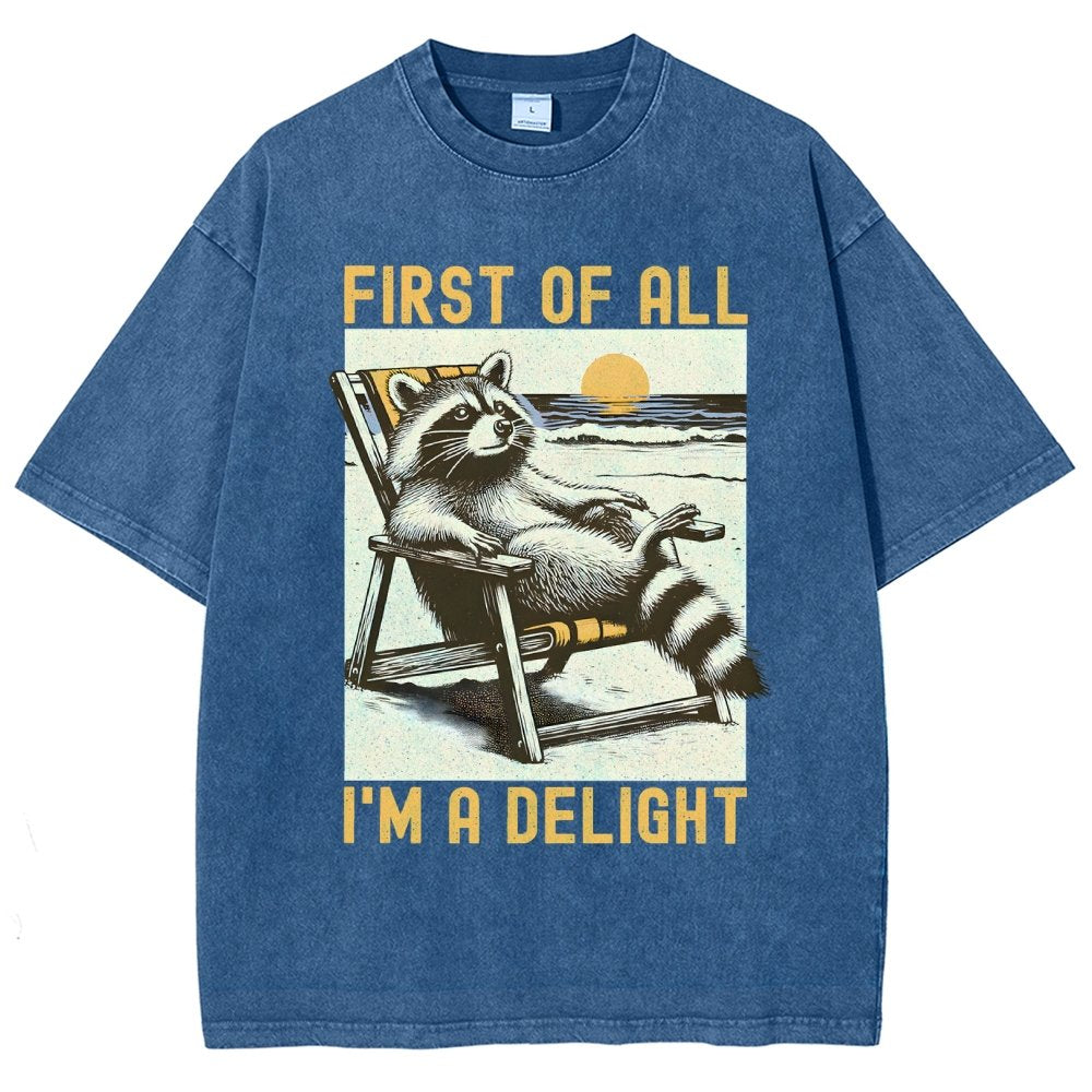 First Of All I'm A Delight Sarcastic Vintage Distressed T-shirt