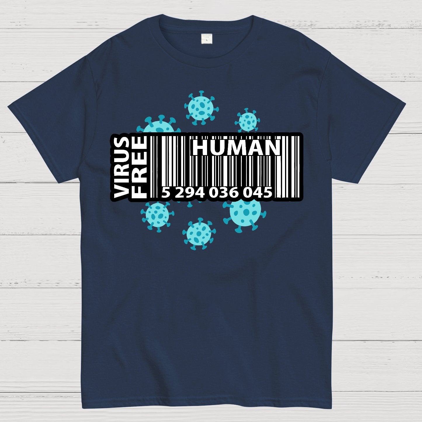 Human virus Bar Code，Funny virus Geek T-Shirt