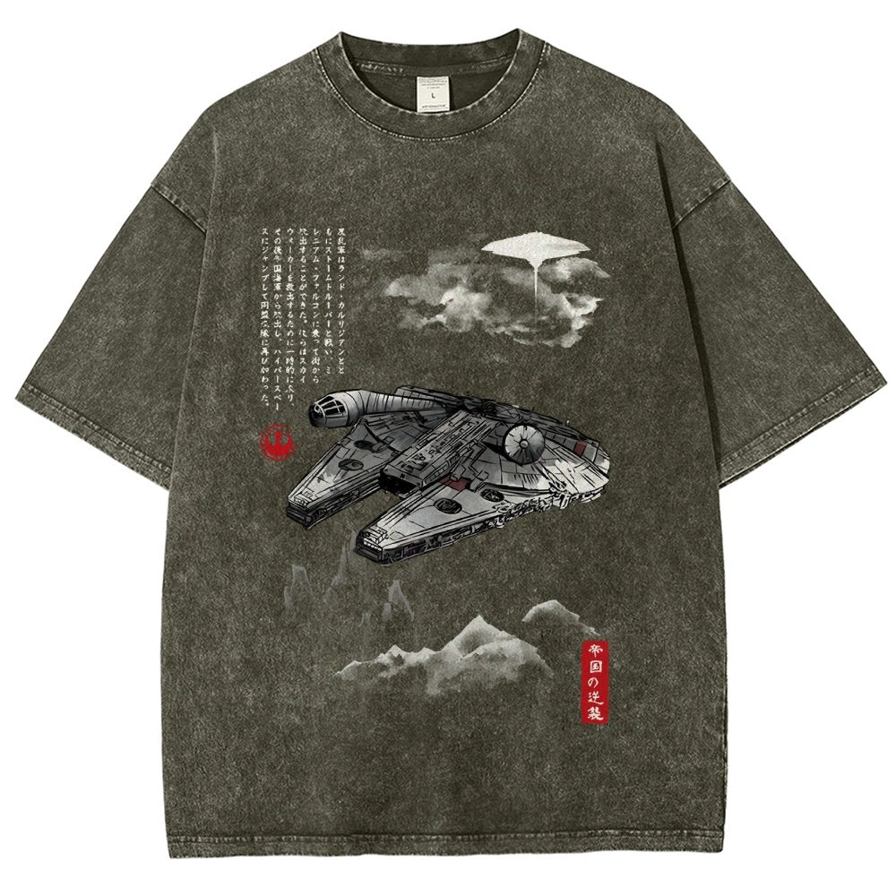 Escape from Mysterious City sumi-e Vintage Distressed T-shirt