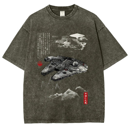 Escape from Mysterious City sumi-e Vintage Distressed T-shirt