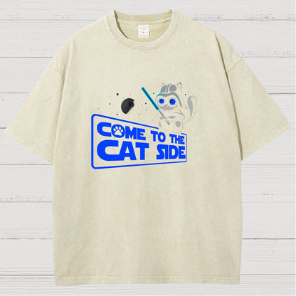 Come To The Cat Side Vintage Distressed T-shirt