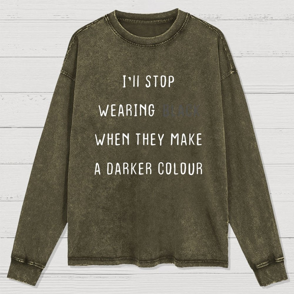 Wearing Black Washed Long Sleeve Tee