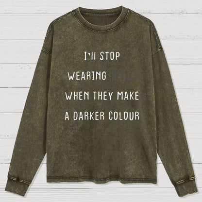 Wearing Black Washed Long Sleeve Tee