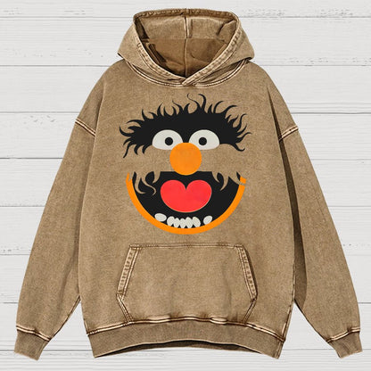 Retro Pop Culture Puppet Face 2 Vintage Distressed Hoodie