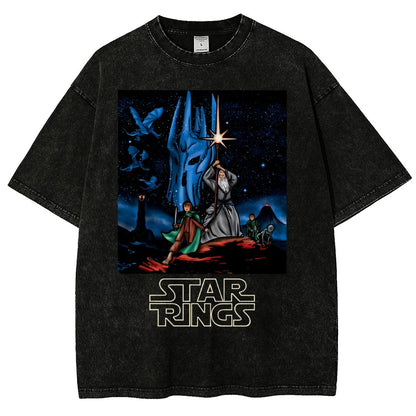 Star Rings Vintage Distressed T-shirt