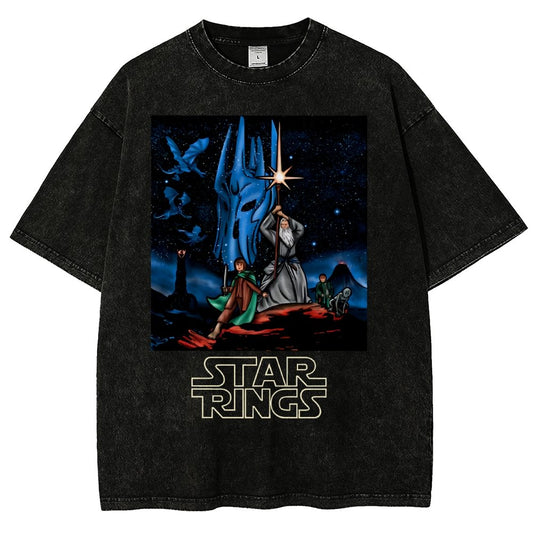 Star Rings Vintage Distressed T-shirt