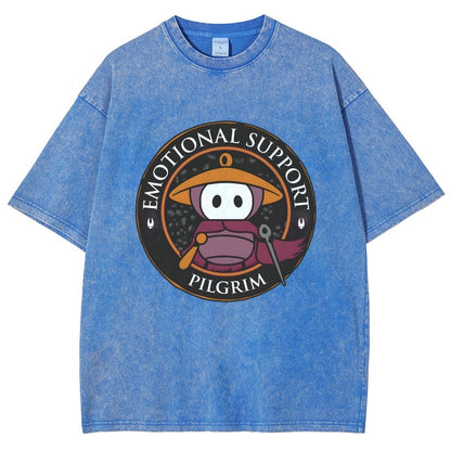 Emotional Support Pilgrim Vintage Distressed T-shirt