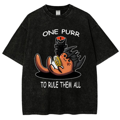 One Purr to Reign Them All Vintage Distressed T-shirt