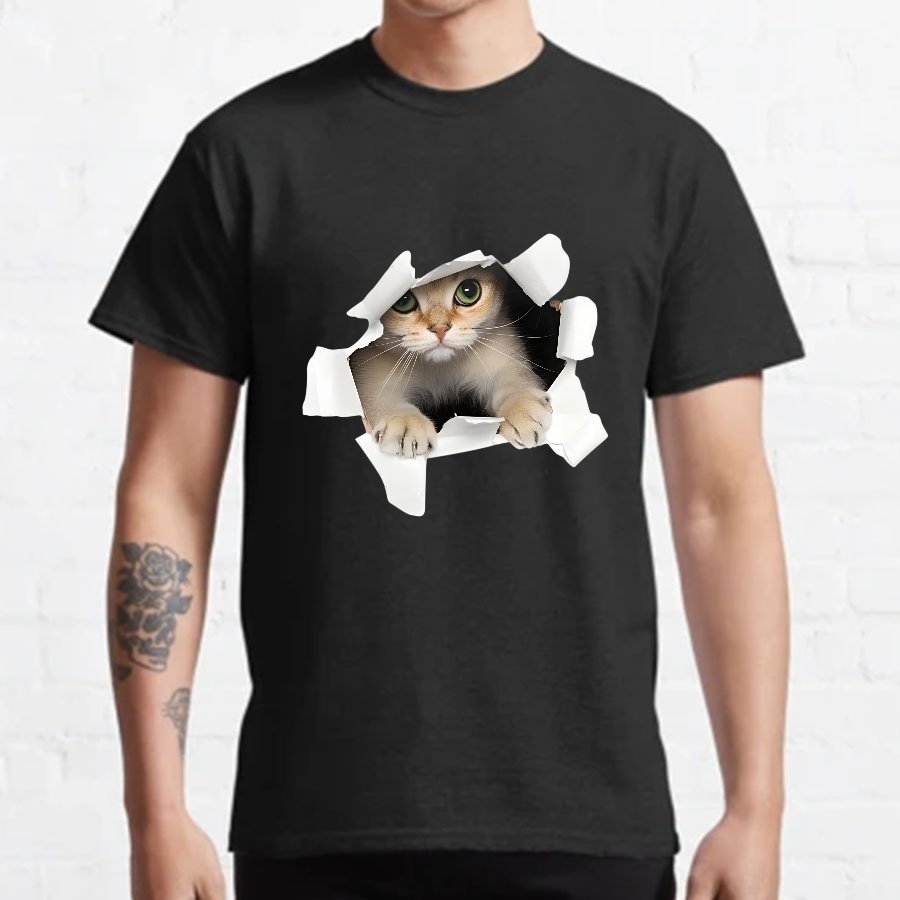3D Cat Nerdy T-Shirt