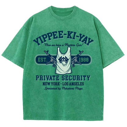 Yippee Ki Yay Security NY-LA Vintage Distressed T-shirt