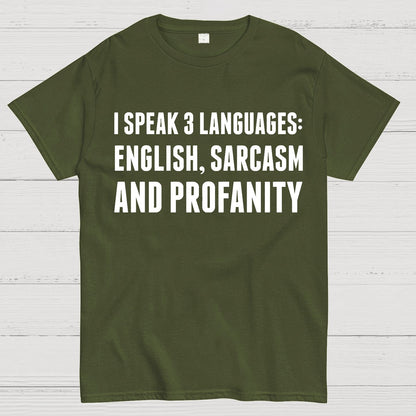 Funny Word I speak English Sarcasm and Profanity Geek T-Shirt
