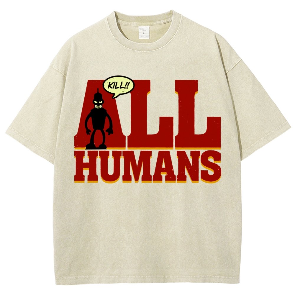 Kill All Humans! Vintage Distressed T-shirt