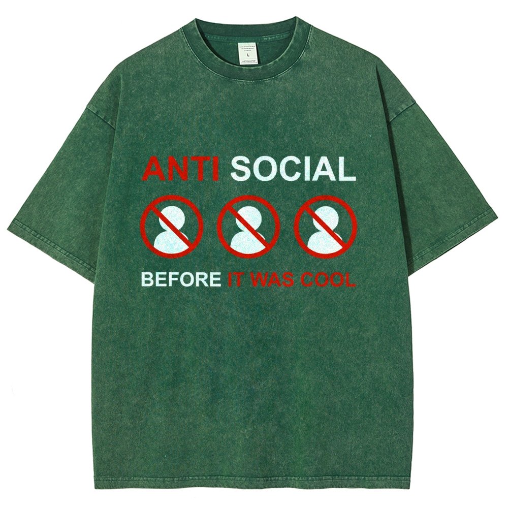 Anti-Social Before It Was Cool Vintage Distressed T-shirt