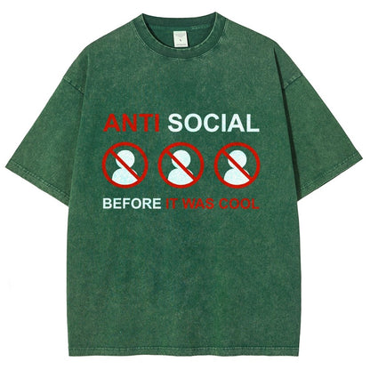 Anti-Social Before It Was Cool Vintage Distressed T-shirt