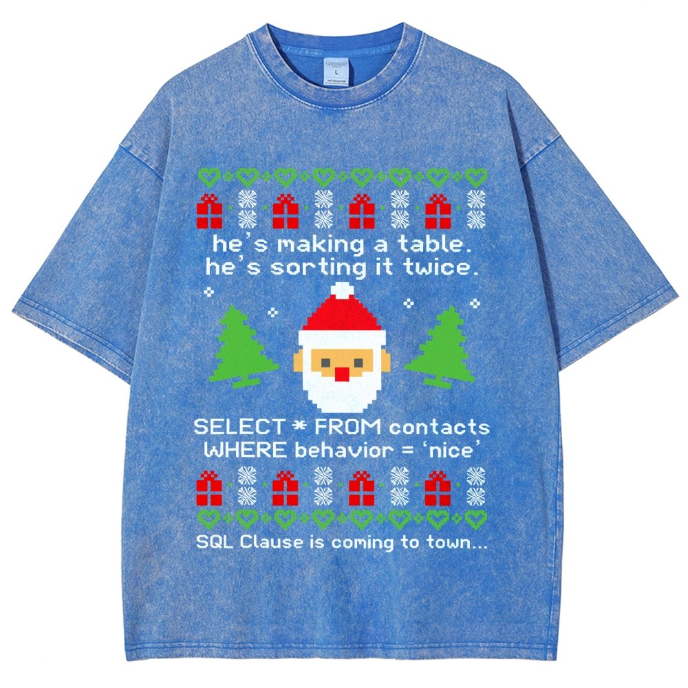 He's Making A Table Christmas Vintage Distressed T-shirt