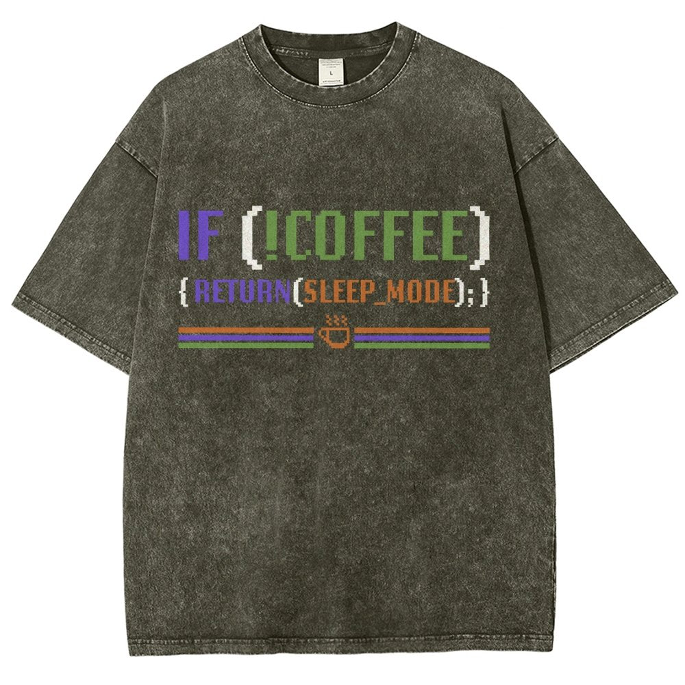 Coder Without Coffee Vintage Distressed T-shirt