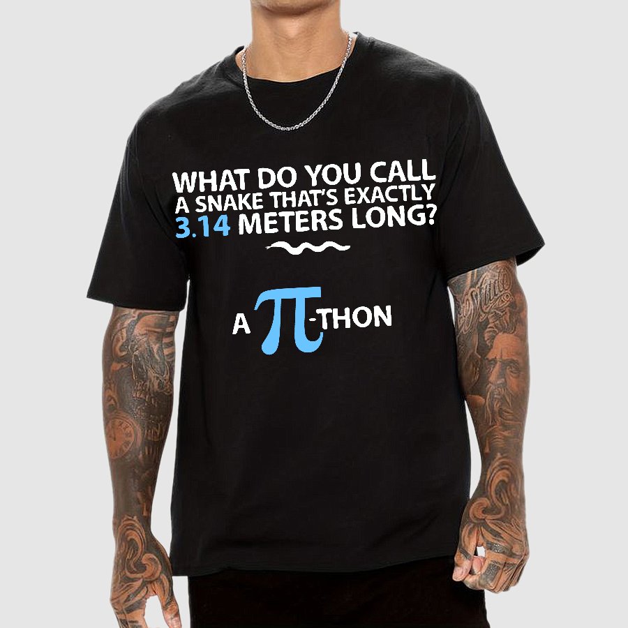 Funny Math Humor Snake Reptile 3.14 Pi Students Kids Geek T-Shirt