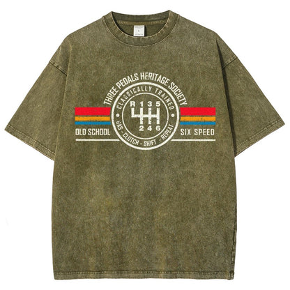 Three Pedals Heritage Society Vintage Distressed T-shirt