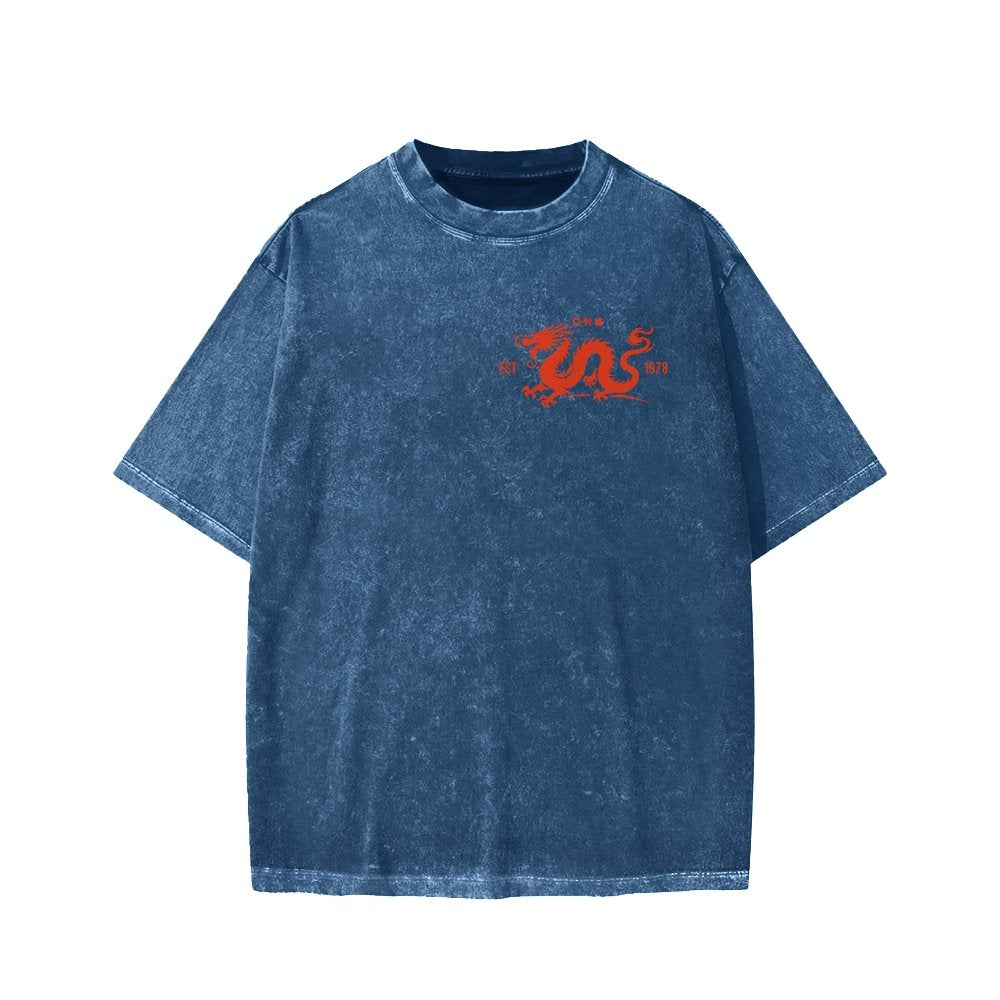 Lee Ho Fooks Front And Back Printing Washed T-shirt