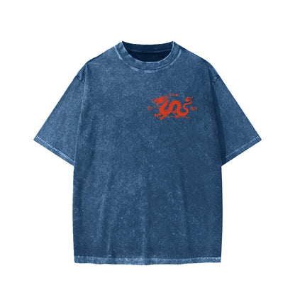Lee Ho Fooks Front And Back Printing Washed T-shirt