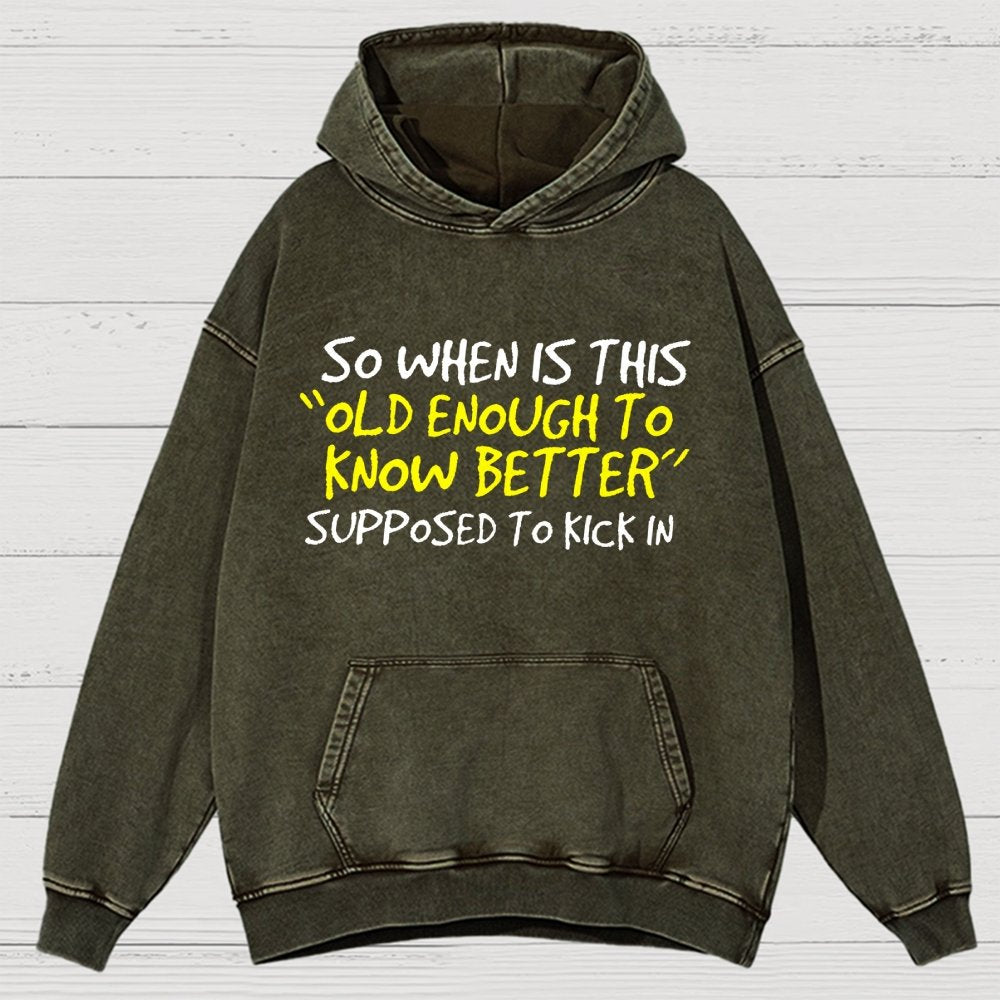 So When Is This Old Enough To Know Better Supposed To Kick In Vintage Distressed Hoodie